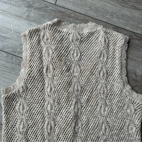 Vintage D'Allaird's Crochet Open Cable Knitted Waistcoat Vest Made in Canada - Picture 11 of 11